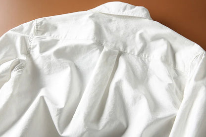 Japanese Short Sleeve Loose Fit Ox Cloth Men's Breathable Cotton