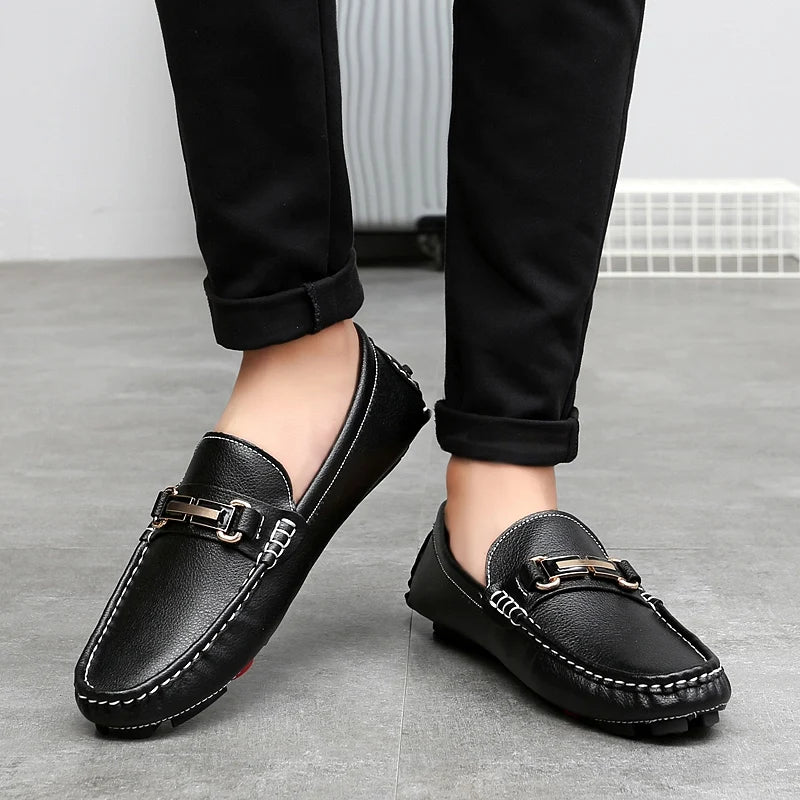 Handcrafted Leather Loafers – Effortless Comfort with Korean-Inspired Style