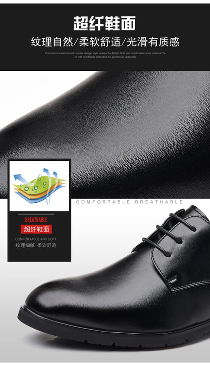 Men’s Formal Leather Dress Shoes – Italian Luxury Lace-Up with Breathable Non-Slip Sole