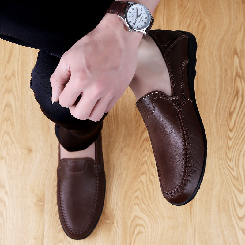 Men’s Genuine Leather Loafers – Casual Luxury Slip-On, Breathable Comfort