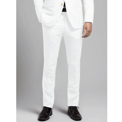 Elegant White Summer Suit – Slim Fit 2-Piece Style for Weddings, Parties & Formal Events
