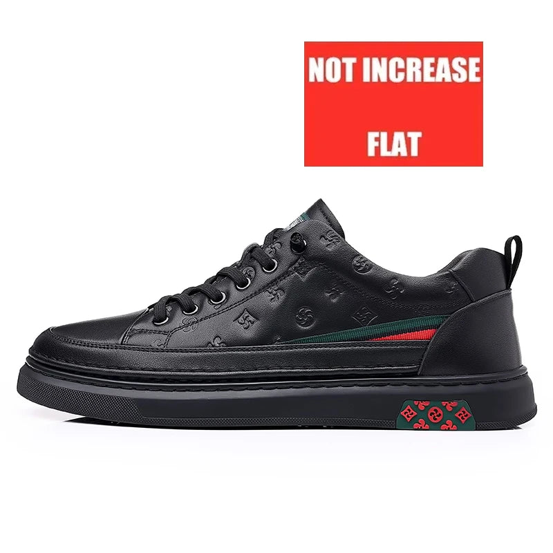 Men’s Genuine Leather Sneakers – 7cm Height Increasing, Casual Luxury