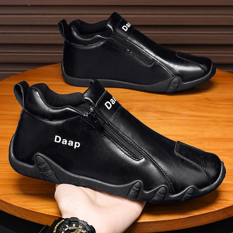 Luxury Men's Casual Shoes Designer Leather Shoes Soft Soles Comfort Sneakers Outdoor Lightweight Flats Anti Slip Walking Shoes