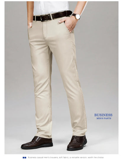 Cool & Comfortable Men’s Summer Trousers – Smart Bamboo Fiber Blend for Work or Casual