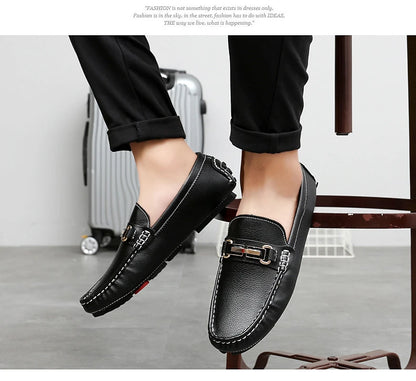 Handcrafted Leather Loafers – Effortless Comfort with Korean-Inspired Style