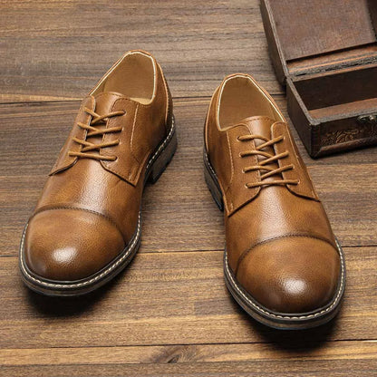 Retro Men's Derby Shoes 2024 New Men Casual shoes Fashion Men Leather Shoes #AL6604