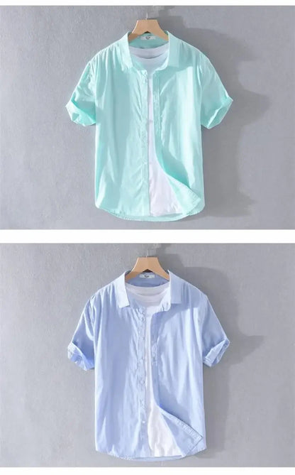 Relaxed Japanese Style Linen Shirt – Breezy Summer Comfort with Artistic Charm