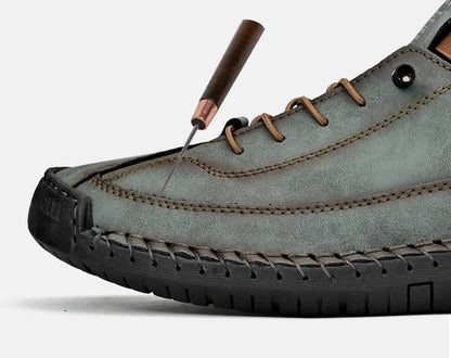Handmade Leather Shoes for Men – Casual Slip-On Loafers, Breathable Fashion Moccasins, Comfortable Flats, Plus Sizes