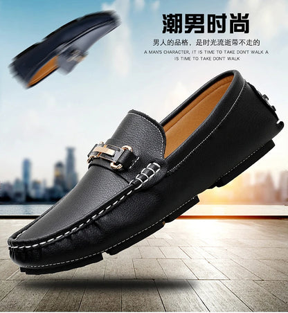 Handcrafted Leather Loafers – Effortless Comfort with Korean-Inspired Style