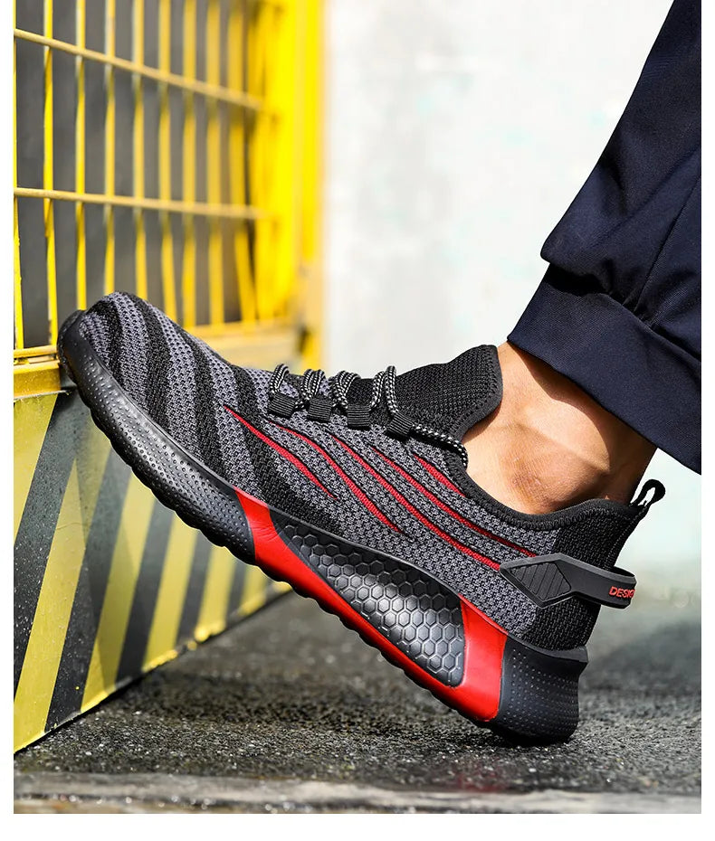 Men’s Safety Work Shoes – Anti-Puncture Indestructible Sneakers, Lightweight Protective Boots