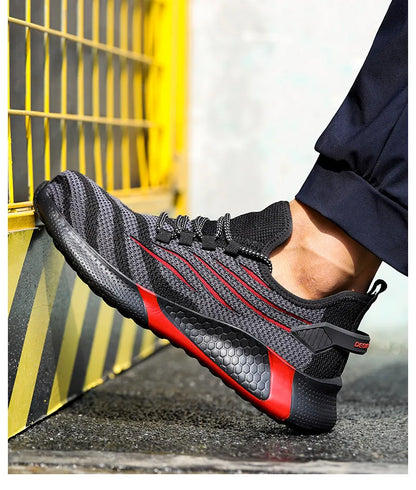 Men’s Safety Work Shoes – Anti-Puncture Indestructible Sneakers, Lightweight Protective Boots