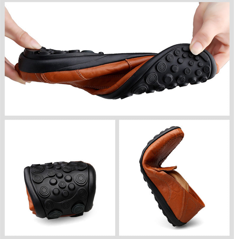 Men’s Genuine Leather Loafers – Casual Luxury Slip-On, Breathable Comfort