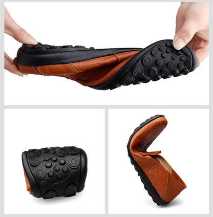 Men’s Genuine Leather Loafers – Casual Luxury Slip-On, Breathable Comfort