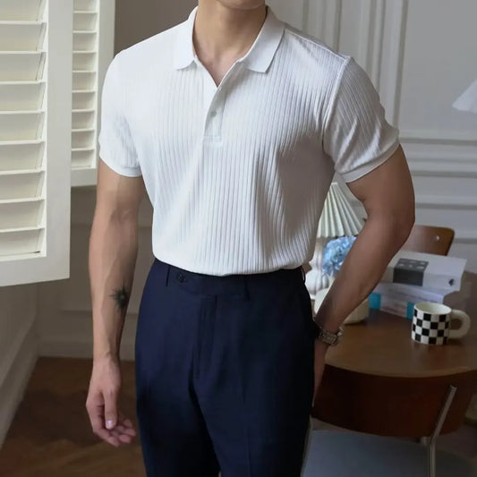 Versatile Knit Polo – Classic Stripes & Solid Colors for Smart Summer Style
