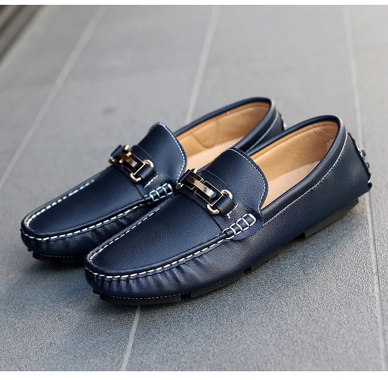 Handcrafted Leather Loafers – Effortless Comfort with Korean-Inspired Style