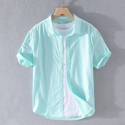 Relaxed Japanese Style Linen Shirt – Breezy Summer Comfort with Artistic Charm