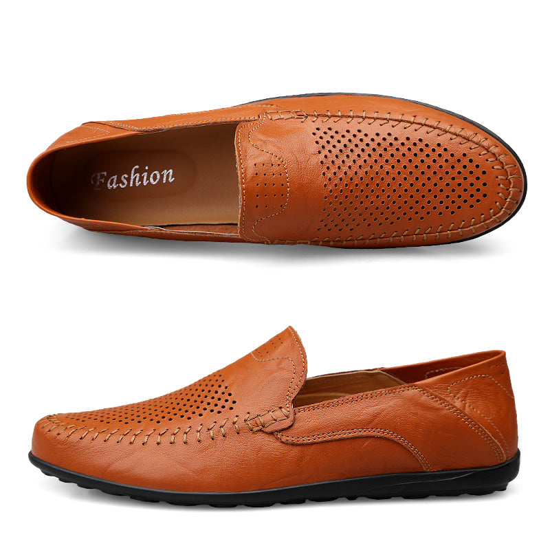 Men’s Genuine Leather Loafers – Casual Luxury Slip-On, Breathable Comfort