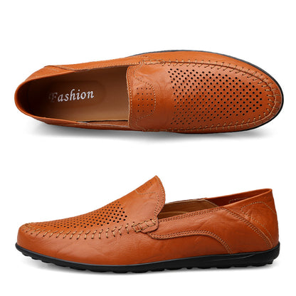 Men’s Genuine Leather Loafers – Casual Luxury Slip-On, Breathable Comfort