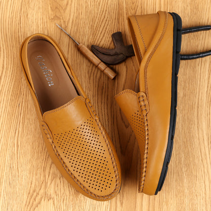 Effortless Summer Luxury – Breathable Leather Driving Loafers