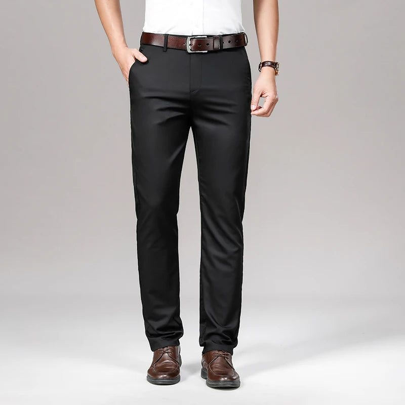 Cool & Comfortable Men’s Summer Trousers – Smart Bamboo Fiber Blend for Work or Casual