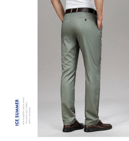 Cool & Comfortable Men’s Summer Trousers – Smart Bamboo Fiber Blend for Work or Casual