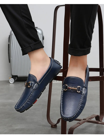 Handcrafted Leather Loafers – Effortless Comfort with Korean-Inspired Style