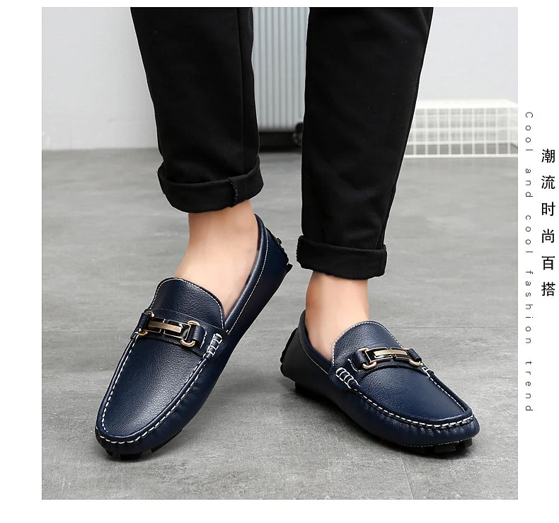 Handcrafted Leather Loafers – Effortless Comfort with Korean-Inspired Style
