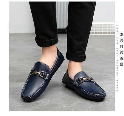 Handcrafted Leather Loafers – Effortless Comfort with Korean-Inspired Style