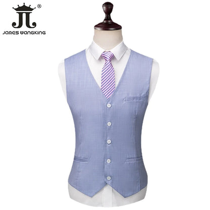 Men’s 3-Piece Slim Fit Suit – Summer Formal Set with Blazer, Vest & Pants
