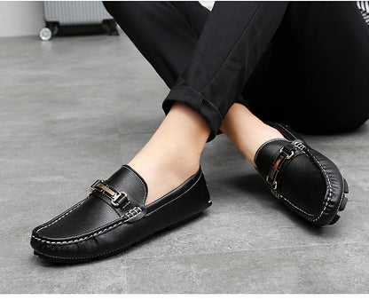 Handcrafted Leather Loafers – Effortless Comfort with Korean-Inspired Style