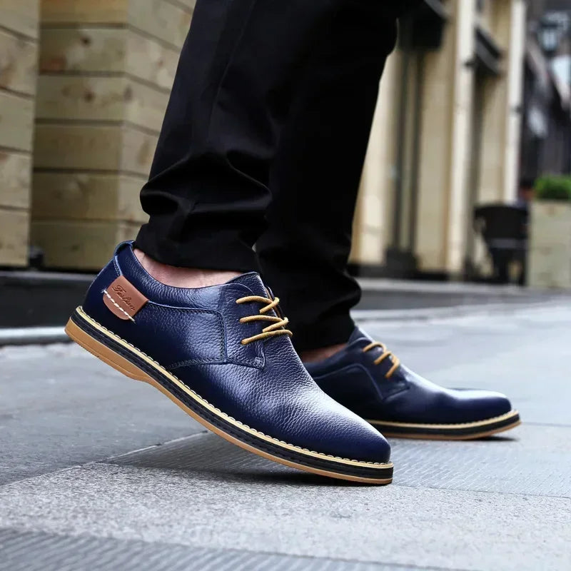 Men’s Oxford Shoes – Genuine Leather Brogue Lace-Up Dress Footwear, Italian Luxury Brand Moccasins & Loafers, Plus Size 38–48