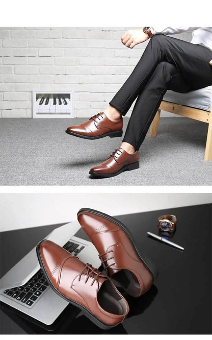 Men’s Formal Leather Shoes – Classic Business Dress Shoes in Large Sizes
