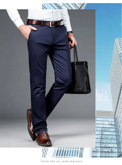 Lightweight Ice Silk Suit Pants – Cool Comfort with a Sharp Business Look