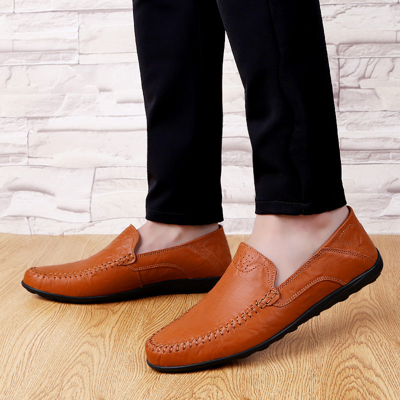 Men’s Genuine Leather Loafers – Casual Luxury Slip-On, Breathable Comfort