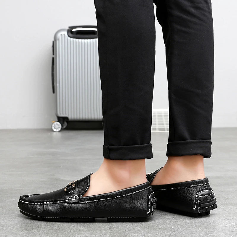 Handcrafted Leather Loafers – Effortless Comfort with Korean-Inspired Style