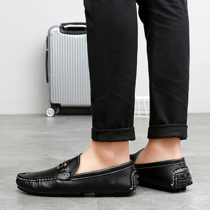 Handcrafted Leather Loafers – Effortless Comfort with Korean-Inspired Style