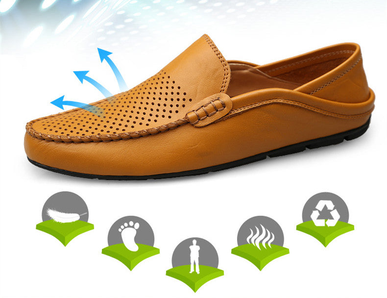Effortless Summer Luxury – Breathable Leather Driving Loafers