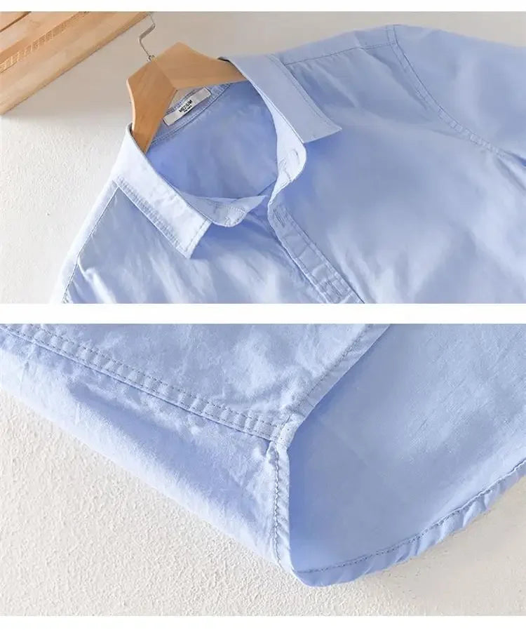 Relaxed Japanese Style Linen Shirt – Breezy Summer Comfort with Artistic Charm