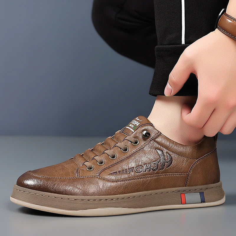 Trendy Men's Casual Shoes Simple Men's Retro Genuine Leather Shoes Elegant Formal  Commuter Work Shoes Free Delivery Loafers