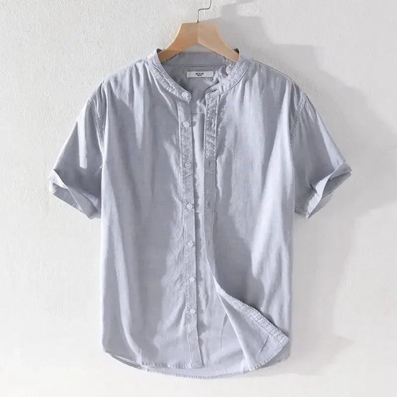 Relaxed Japanese Style Linen Shirt – Breezy Summer Comfort with Artistic Charm