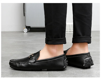 Handcrafted Leather Loafers – Effortless Comfort with Korean-Inspired Style