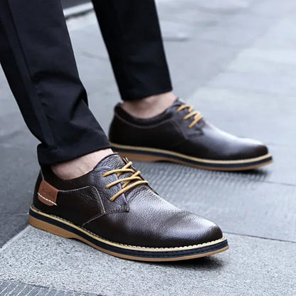 Men’s Oxford Shoes – Genuine Leather Brogue Lace-Up Dress Footwear, Italian Luxury Brand Moccasins & Loafers, Plus Size 38–48