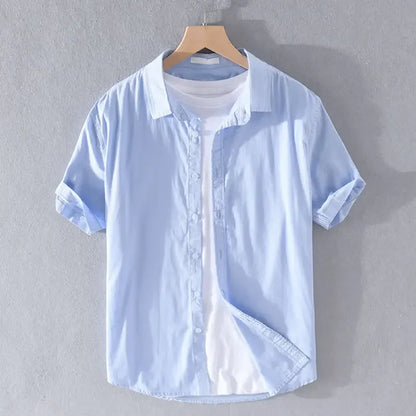 Relaxed Japanese Style Linen Shirt – Breezy Summer Comfort with Artistic Charm