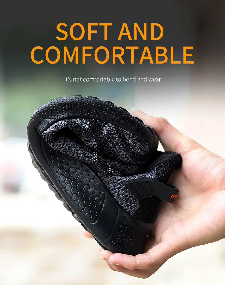 Men’s Safety Work Shoes – Anti-Puncture Indestructible Sneakers, Lightweight Protective Boots