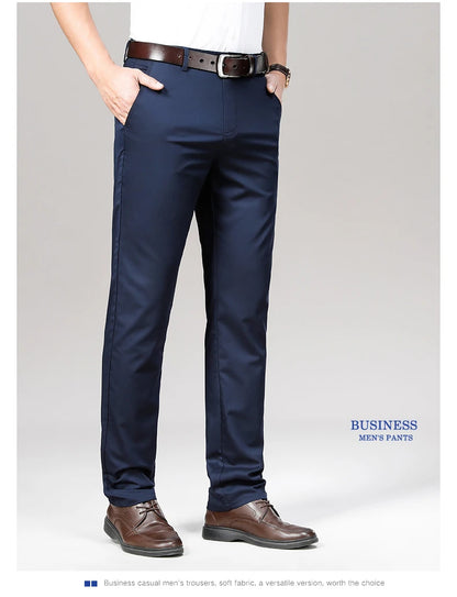 Cool & Comfortable Men’s Summer Trousers – Smart Bamboo Fiber Blend for Work or Casual