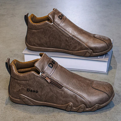 Luxury Men's Casual Shoes Designer Leather Shoes Soft Soles Comfort Sneakers Outdoor Lightweight Flats Anti Slip Walking Shoes