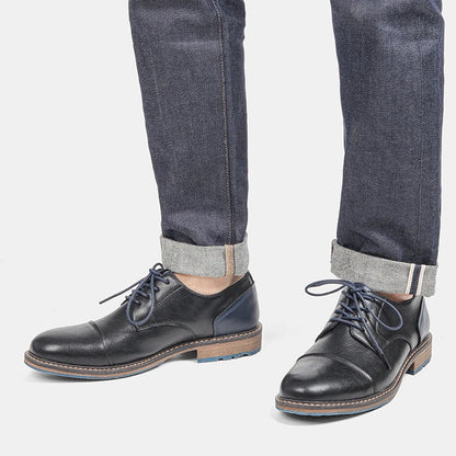 Retro Men's Derby Shoes 2024 New Men Casual shoes Fashion Men Leather Shoes #AL6604