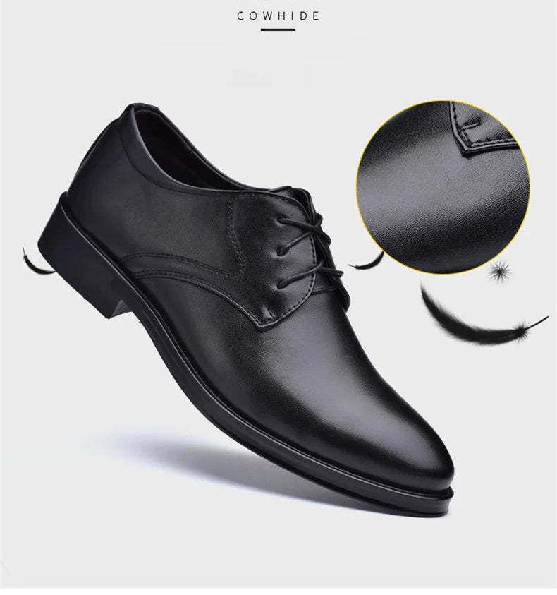 Men Formal Leather Shoes Black Pointed Toe Men Loafers Party Office Business Casual Shoes for Men Oxford Shoes Mens Dress Shoe