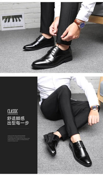 Men’s Formal Leather Shoes – Classic Business Dress Shoes in Large Sizes
