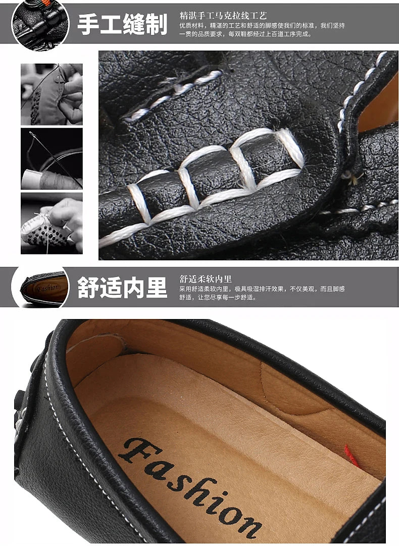 Handcrafted Leather Loafers – Effortless Comfort with Korean-Inspired Style